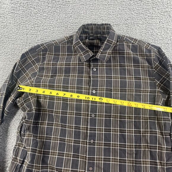 John Varvatos Star USA Men’s XXL Button Up Shirt Brown Gray Plaid - Picture 4 of 5